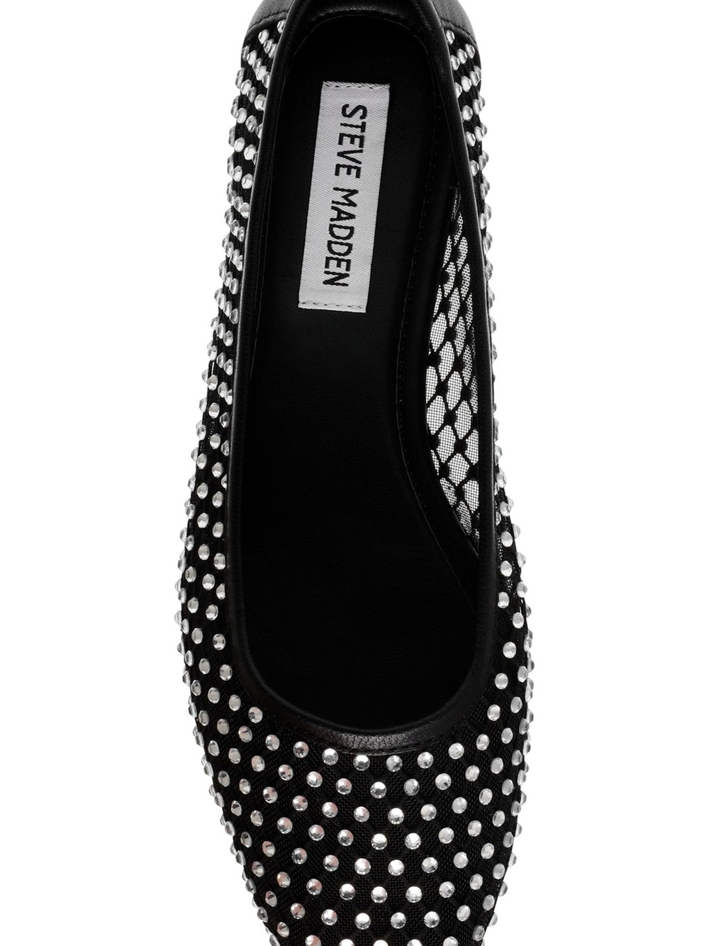 Steve Madden Black Studded Ballet Flat with Silver Accents NWOT